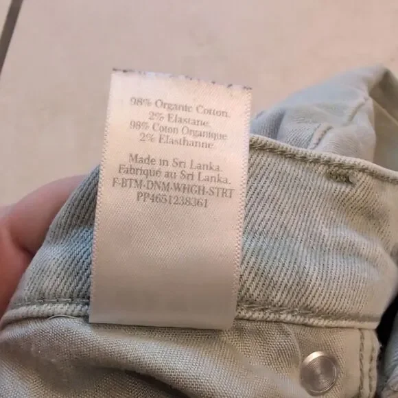 Everlane The Way-high Jean Garmet Dyed Light Green High Rise Size 26 Tall - Picture 6 of 11